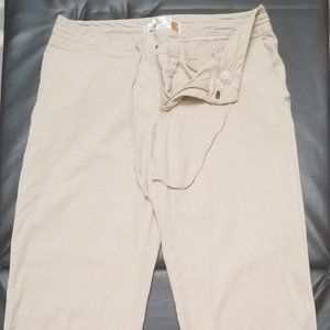 Old Navy Women Capris Size 6 Beige Linen Drawstring Pants